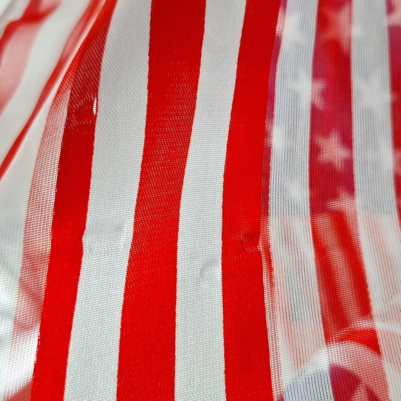 🇺🇸 Set of 2 silky scarves. American flag and brown stripes. Scarf set. - Picture 5 of 11